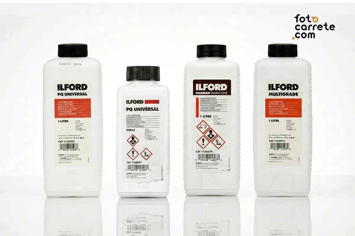 Gama de reveladores de papel fotográfico Ilford: PQ Universal, Harman Warmtone y Multigrade