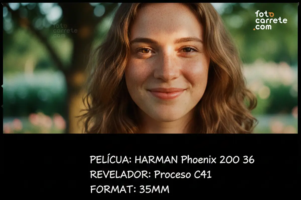 Retrato de mujer con sombrero y jersey de punto otoñal capturado con Kodak Portra 160.