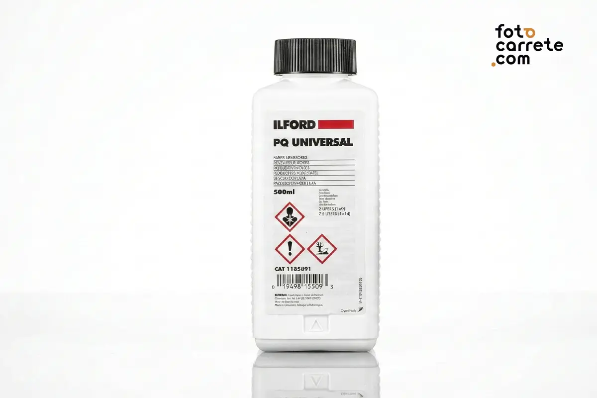 Etiquetado del revelador Ilford PQ Universal de 500ml