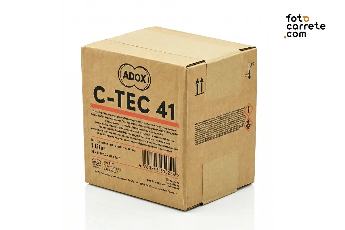 Caja del kit de revelado de película color Adox C-TEC 41 de 1 litro
