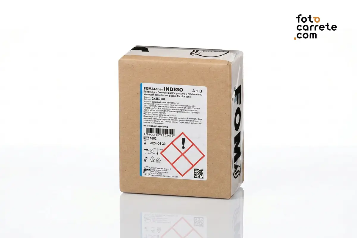 Caja de cartón precintada del virador FOMAtoner Indigo A+B