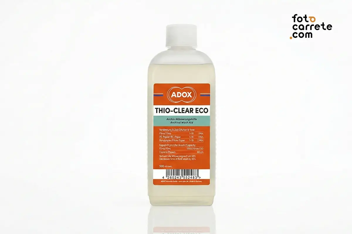 Botella de 500ml de Adox Thio-Clear Eco ayuda de lavado para fotografía
