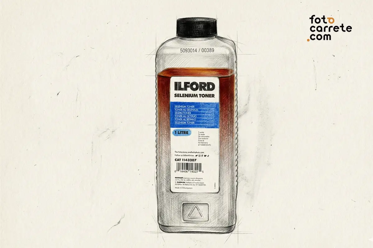 Ilustración de envase de virador Ilford Selenium Toner 1L
