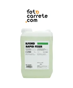 Garrafa de 5 litros de fijador líquido Ilford Rapid Fixer.