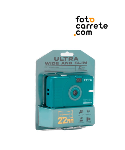 Cámara-RETO-Ultra-Wide-Slim-verde-fotografia-analogica-tienda-online-parte-frontal-de-la-camara