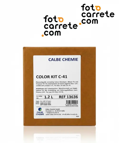 Caja del kit de revelado Calbe Chemie C-41 para película color 1,2L