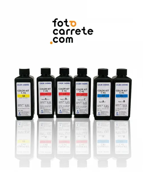 Botellas del kit de revelado Calbe Chemie C-41 para negativo color 1,2L