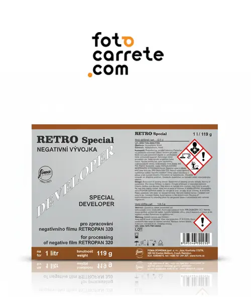 Caja de revelador Foma Retro Special para película negativa blanco y negro 1 litro