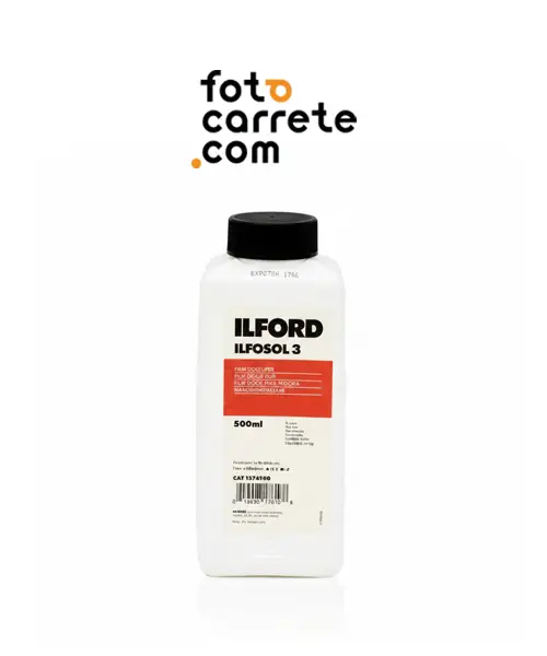Botella de revelador líquido Ilford Ilfosol 3 en blanco y negro 500ml