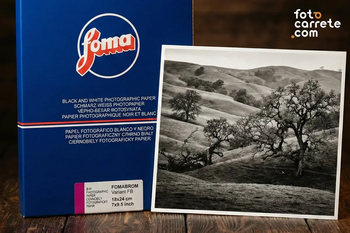 Paquete de papel fotográfico Foma Fomabrom Variant FB 18x24 cm ideal para paisajes.