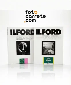 Papel fotográfico Ilford Multigrade FB Warmtone en acabados brillo y semimate para revelado de alta calidad.