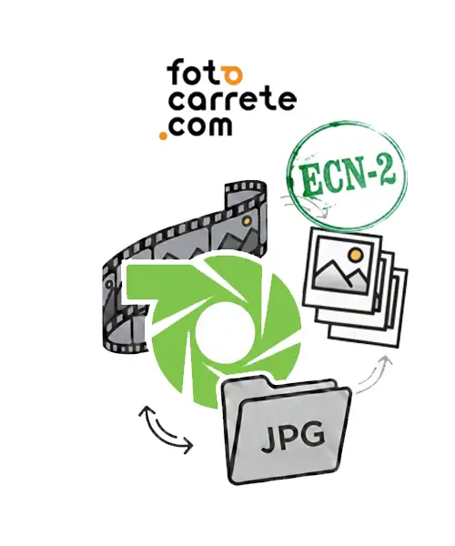 FotoCarrete Revelado Color ecn2 cine negativos digital copias 10x15