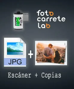 FotoCarrete Revelado blanco y negro negativos digital copias 10x15 35mm jpg