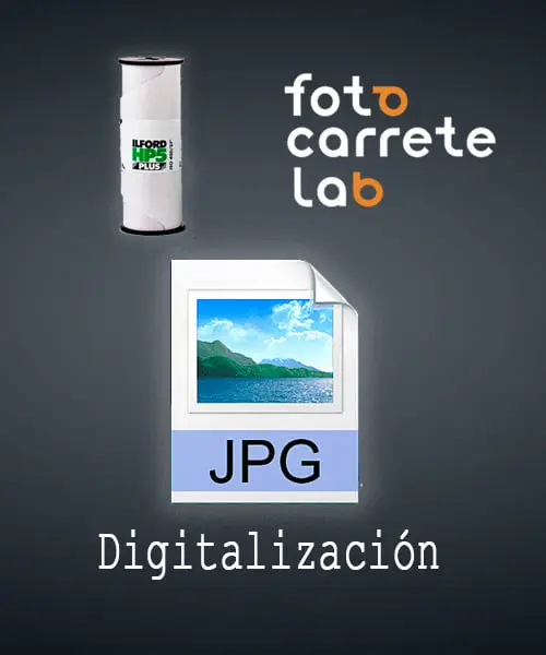 FotoCarrete Revelado blanco y negro negativos digital formato medio 120 jpg