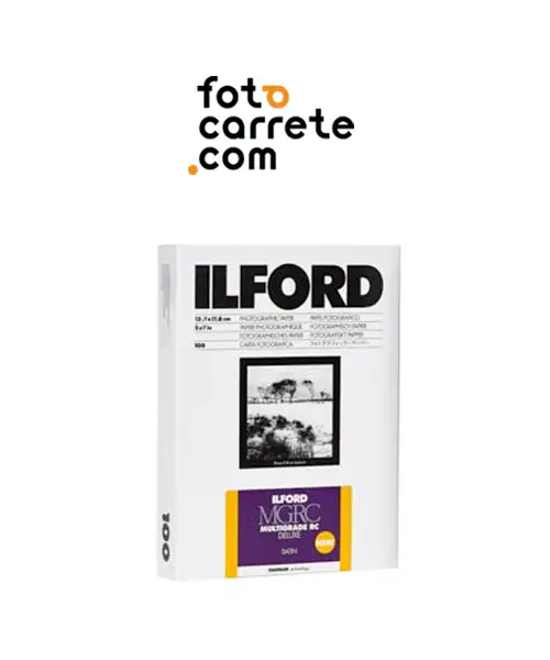 Papel Ilford Multigrade RC Deluxe 25M Satinado de 13x18 cm, papel fotográfico semimate para evitar reflejos en copias de exposición