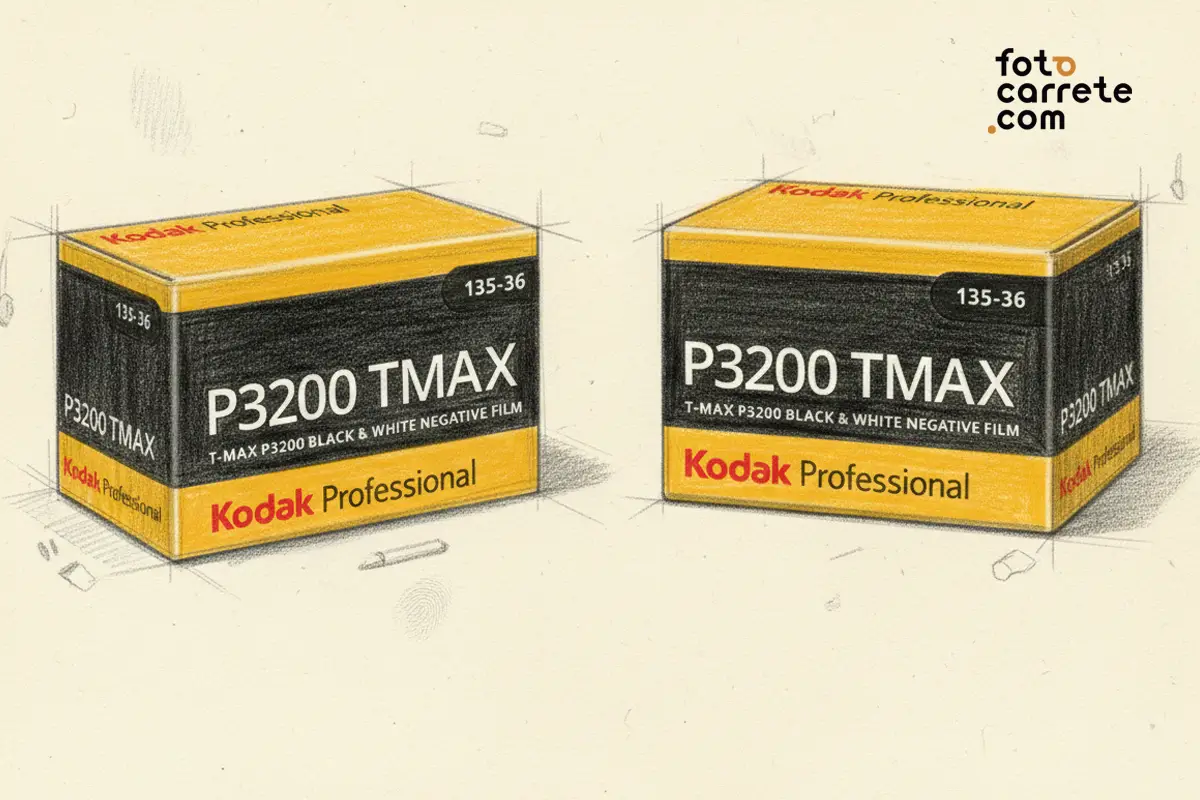Cajas de carrete Kodak Professional TMAX P3200 en blanco y negro de 35mm