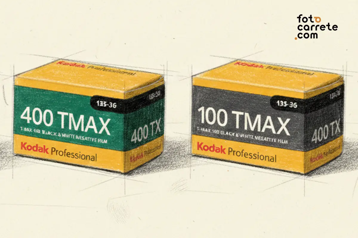 Carretes Kodak Professional TMAX 100 y 400 en blanco y negro de 35mm
