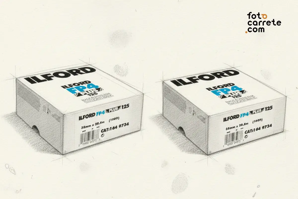 Boceto de latas de película 35mm a granel Ilford FP4 Plus