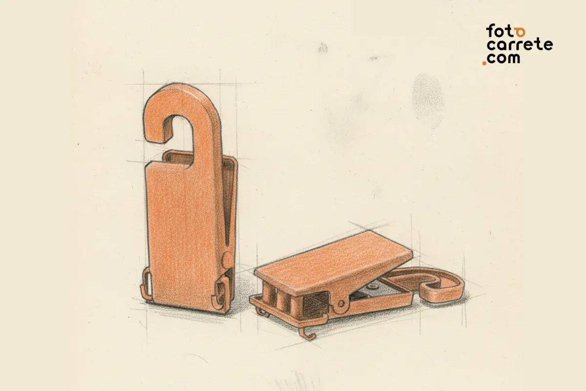 Boceto de pinzas para el secado de negativos fotográficos