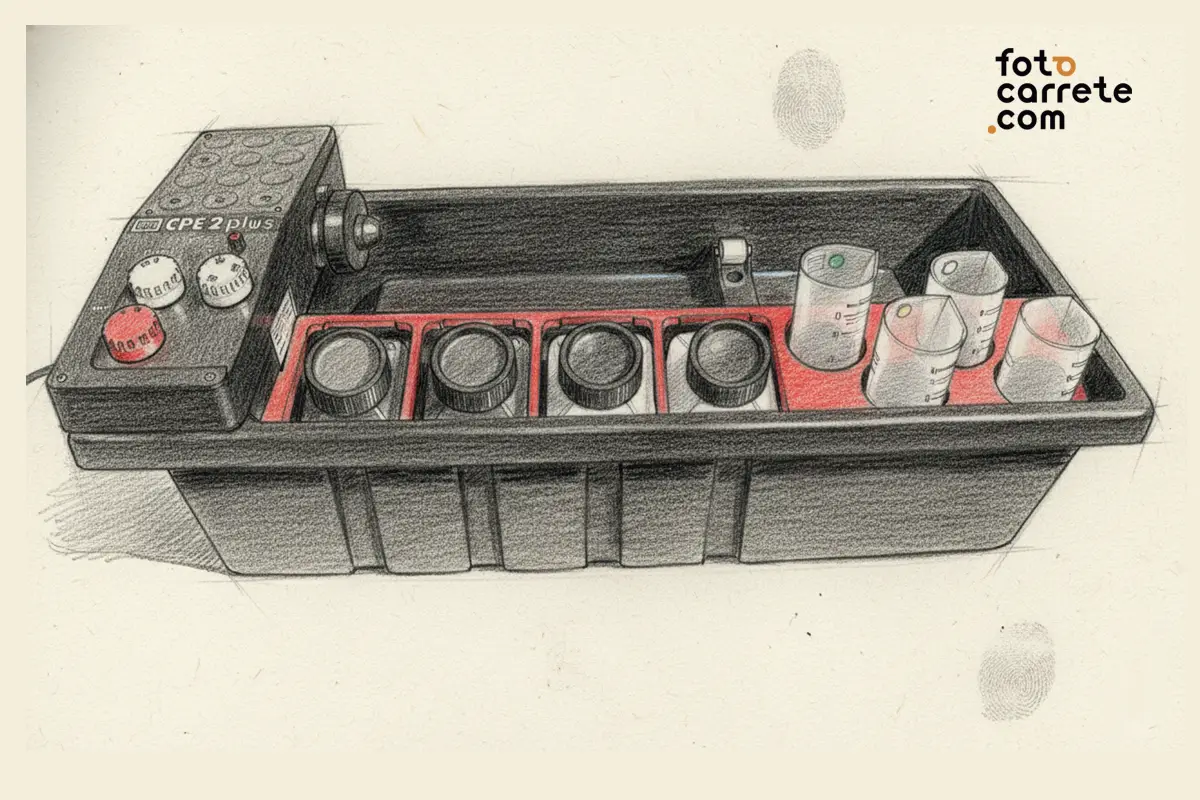 Ilustración de procesador Jobo CPE 2 Plus para revelado fotográfico