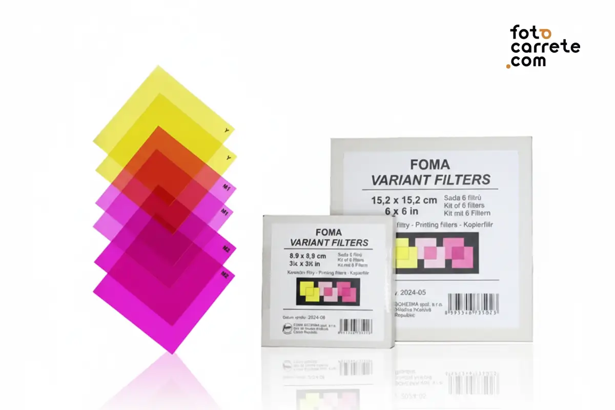 Cajas de filtros fotográficos Foma Variant con filtros de colores