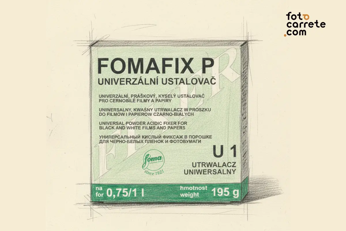 Caja de fijador en polvo universal Fomafix P para película y papel.