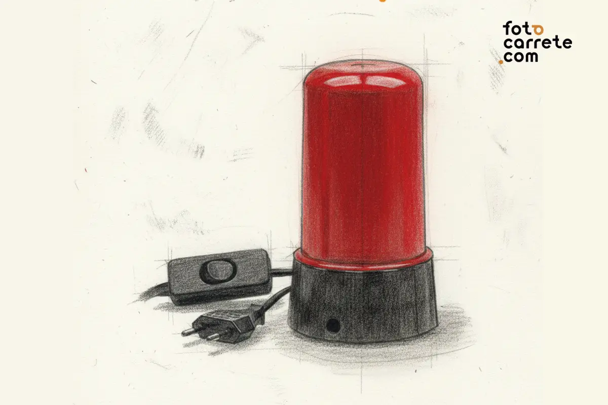 Ilustración de lámpara de seguridad roja para revelado