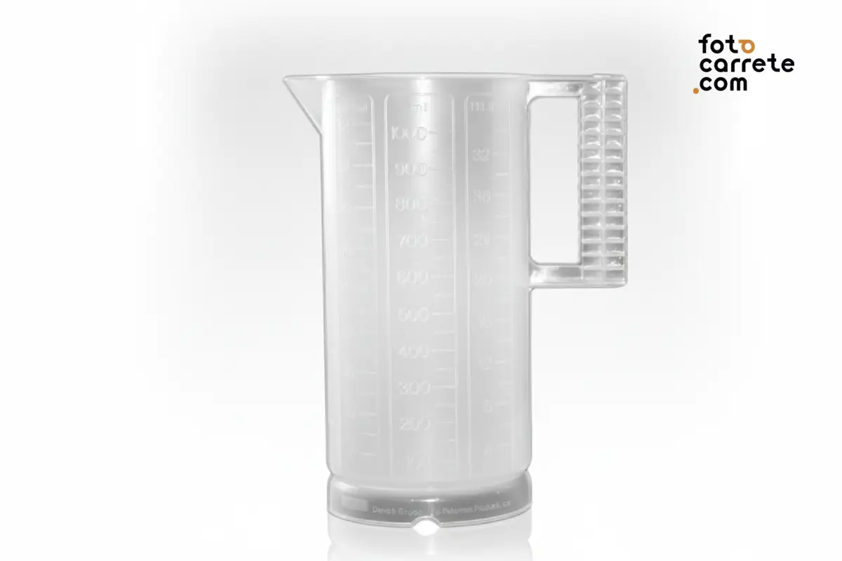 Jarra medidora graduada transparente para laboratorio analógico