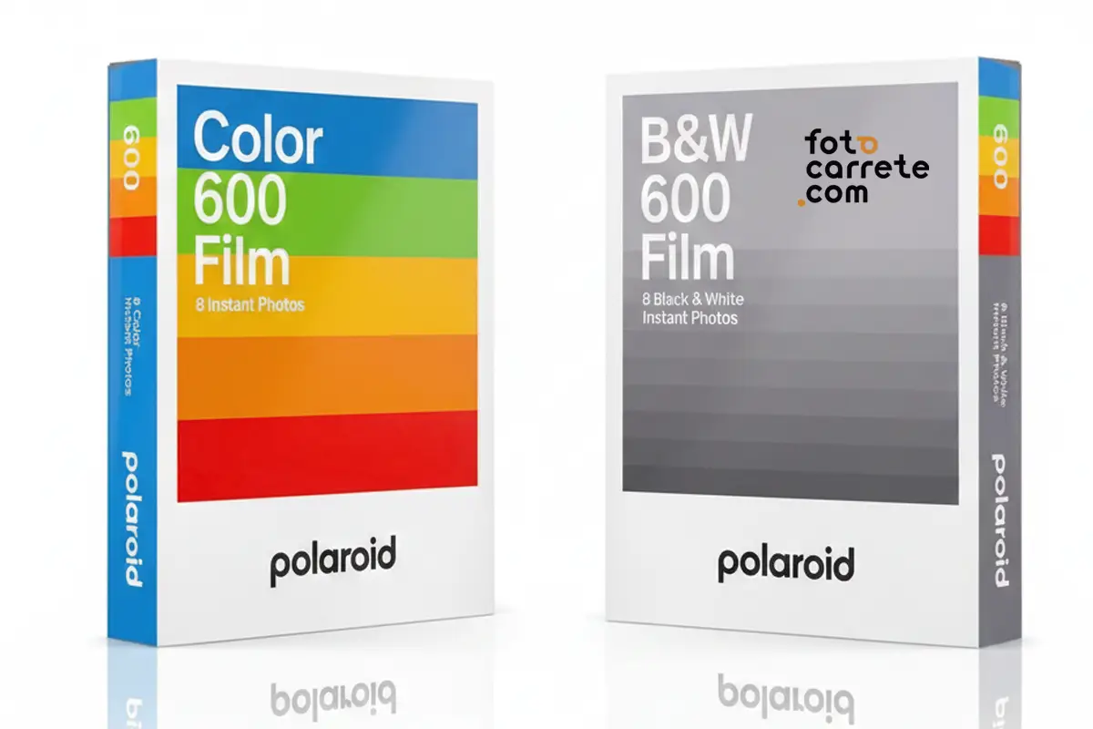 Cajas de película fotográfica instantánea Polaroid 600 color y B/N
