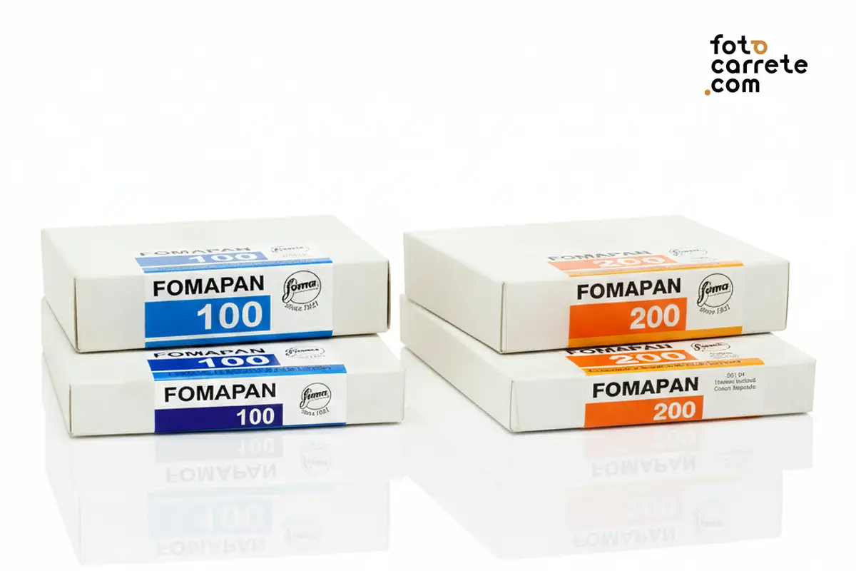 Cajas de película en placas blanco y negro Fomapan 100 y 200