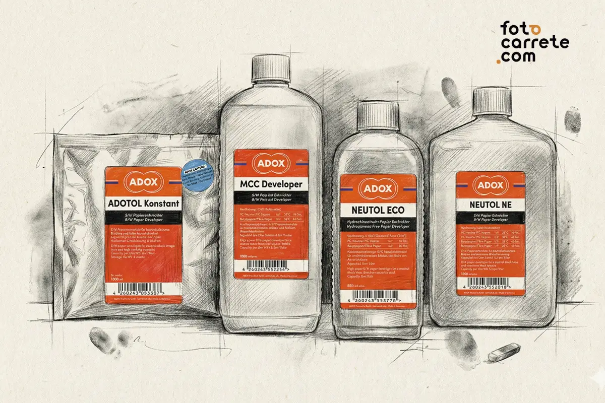 Gama de químicos Adox: Neutol Eco, MCC Developer y Adotol Konstant.