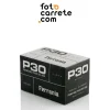 Caja negra del carrete analógico Ferrania P30 Panchro Film 80 ASA.