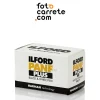 Caja de película fotográfica en blanco y negro Ilford Pan F Plus ISO 50.