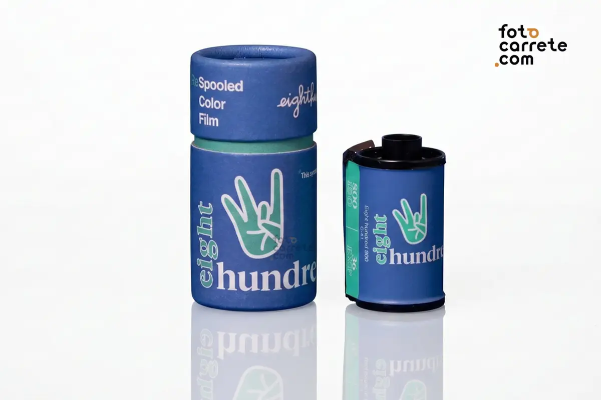 Carrete Re Spooled Color Film Eight Hundred ISO 800 con bote