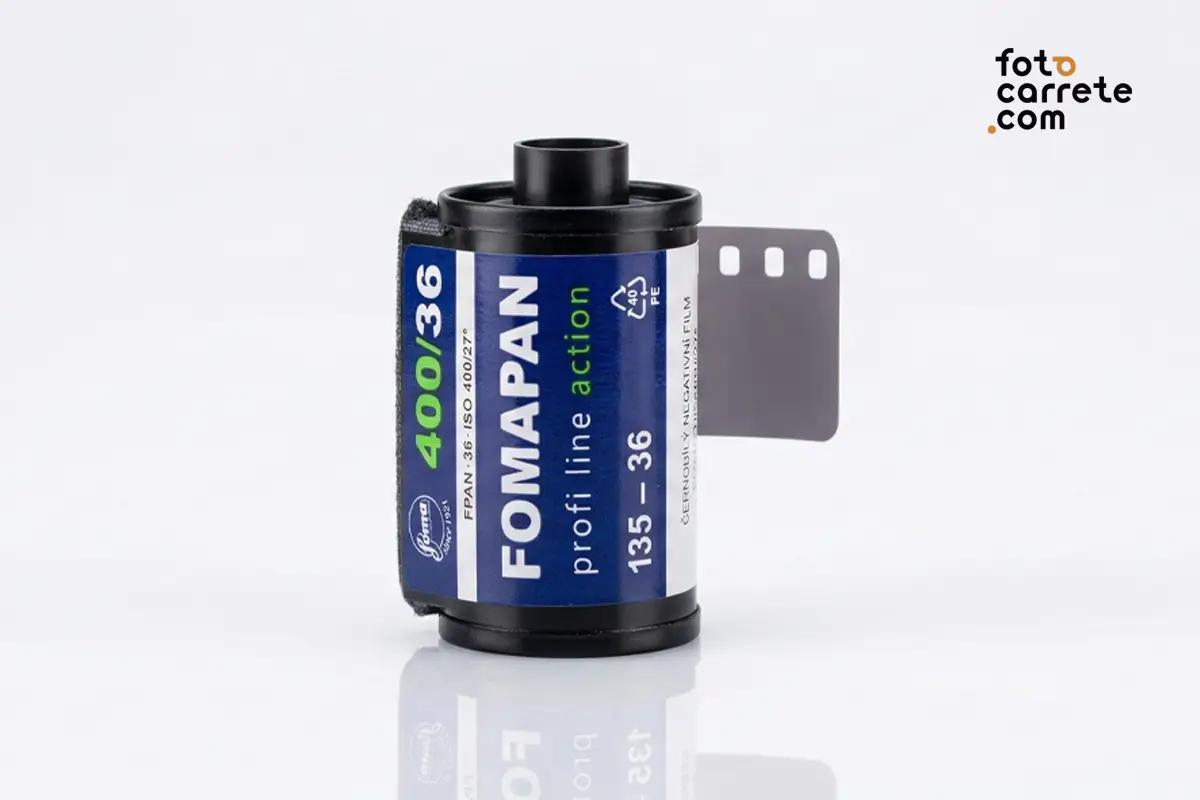 Chasis Fomapan 400 Action de 35mm y 36 exposiciones