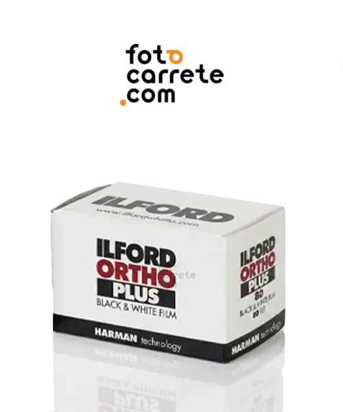 Caja de la película ortocromática Ilford ORTHO Plus 80