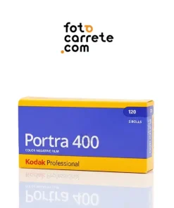 Caja de 5 rollos de película profesional Kodak Portra 400 en formato 120.