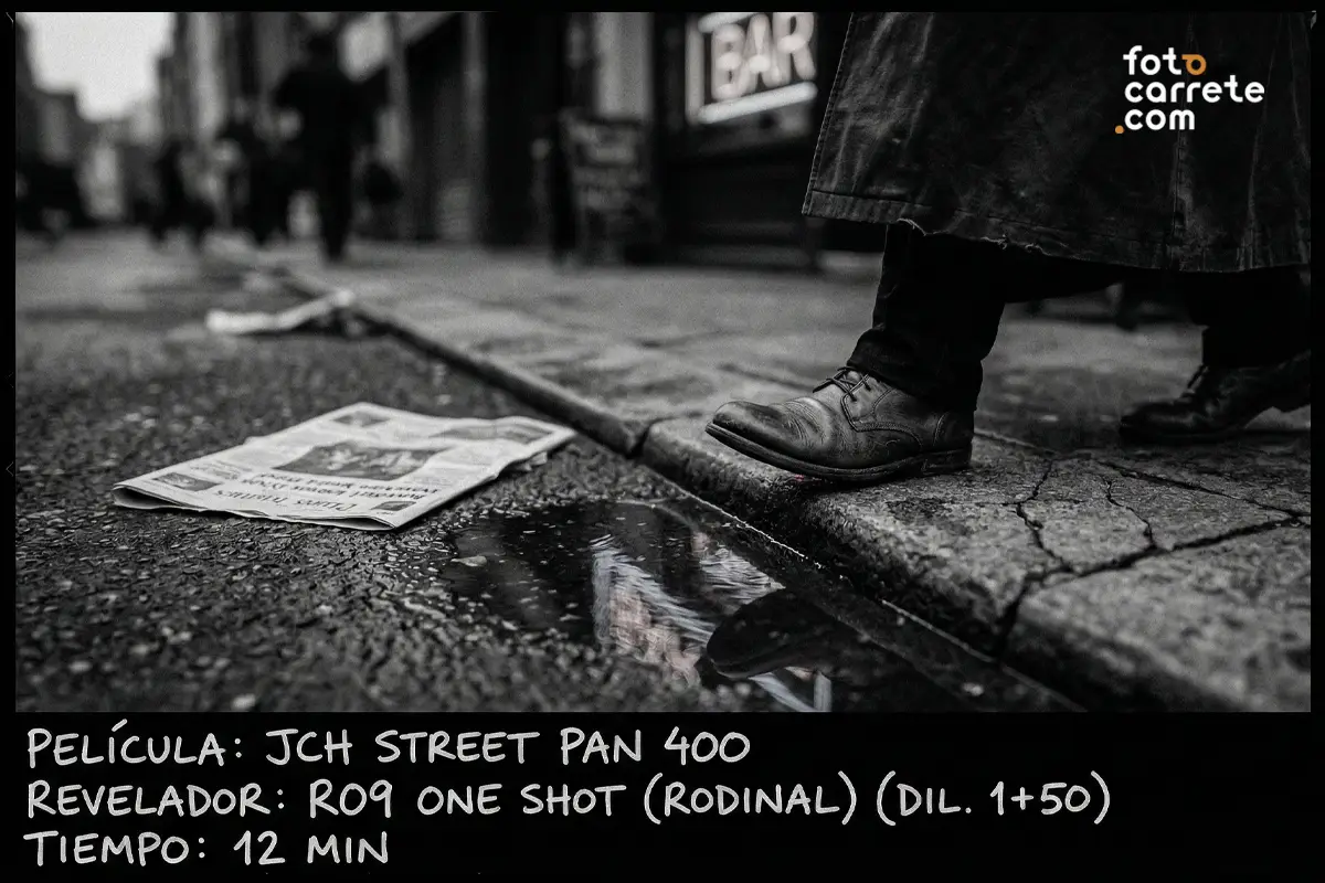 Fotografía urbana en blanco y negro con película JCH Street Pan 400 y revelador R09.