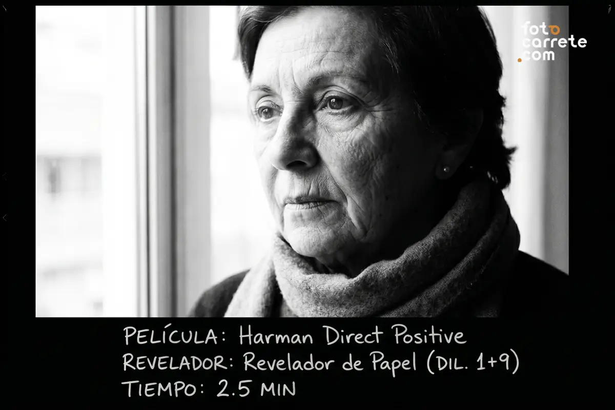 Retrato junto a ventana revelado con Harman Direct Positive